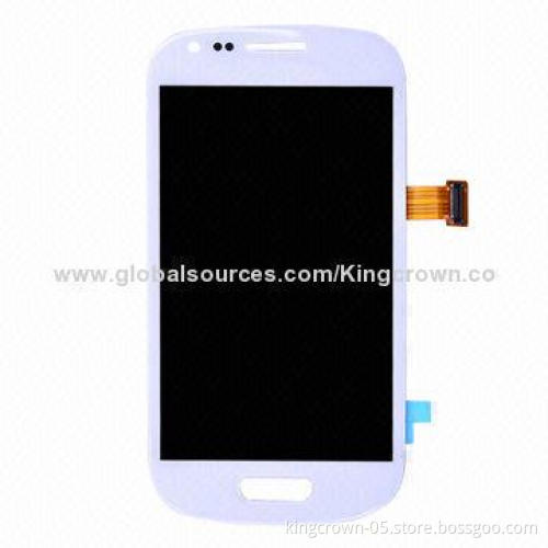 LCD Touch Digitizer Display Screen for Samsung Galaxy S3 Mini I8190 + Frame, Blue/White/Black